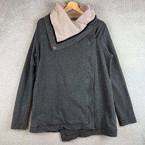 Lululemon Women's Savana Jacket Heater Grey Snap Wrap Lined Size 8